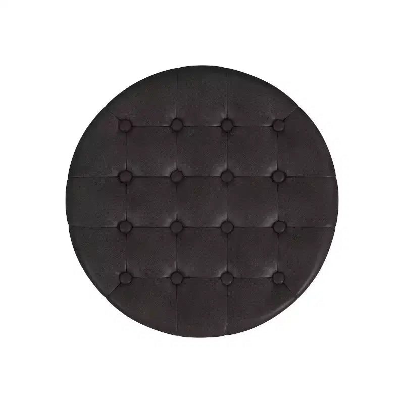 Pouf contenitore rotondo in similpelle - HomePop
