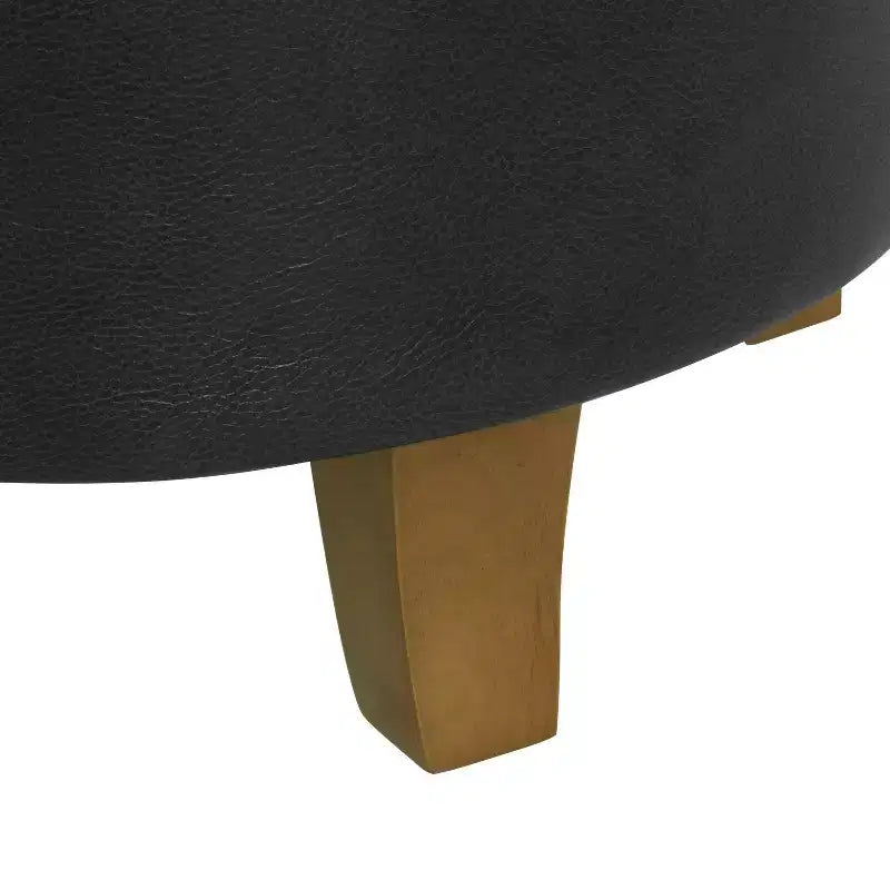 Pouf contenitore rotondo in similpelle - HomePop