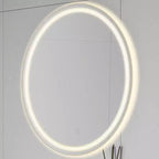 Dane Small Round Frameless Antifog Front/Back-Lit Tri-Color Wall Bathroom Vanity Mirror with Smart Touch - JONATHAN Y