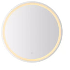 Specchio da bagno senza cornice rotondo piccolo Dane con illuminazione frontale/posteriore antiappannamento a tre colori e touch intelligente - JONATHAN Y