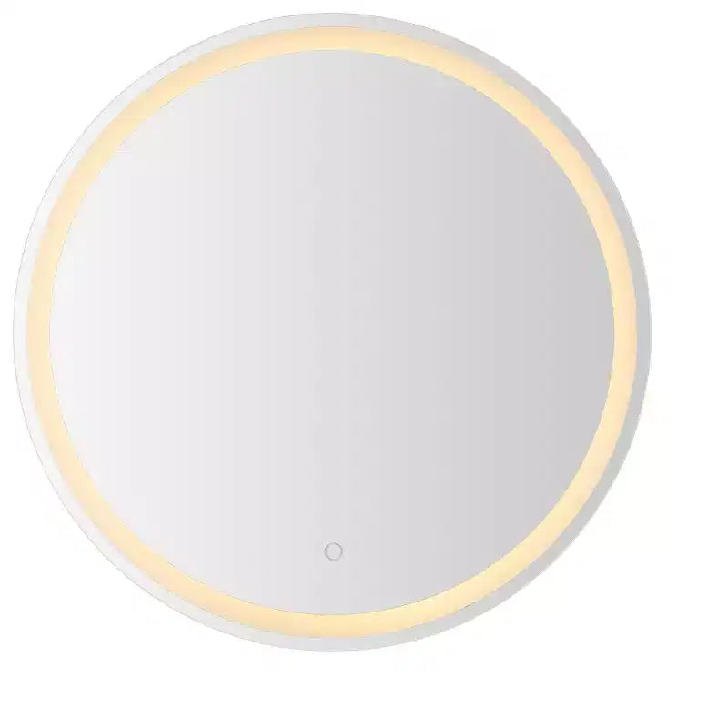 Specchio da bagno senza cornice rotondo piccolo Dane con illuminazione frontale/posteriore antiappannamento a tre colori e touch intelligente - JONATHAN Y