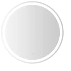 Specchio da bagno senza cornice rotondo piccolo Dane con illuminazione frontale/posteriore antiappannamento a tre colori e touch intelligente - JONATHAN Y