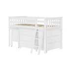 Max & Lily Twin-Size Low Loft with Pull-Out Desk and 3-Drawer Dressers