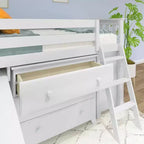 Max & Lily Twin-Size Low Loft with Pull-Out Desk and 3-Drawer Dressers