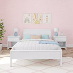 Max & Lily Letto matrimoniale con testiera, piattaforma letto in legno massello per bambini