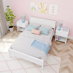 Max & Lily Letto matrimoniale con testiera, piattaforma letto in legno massello per bambini