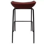 LeisureMod Servos Modern Barstool in Upholstered Faux Leather and Black Iron Frame