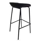 LeisureMod Servos Modern Barstool in Upholstered Faux Leather and Black Iron Frame