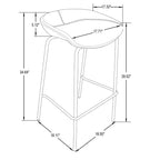 LeisureMod Servos Modern Barstool in Upholstered Faux Leather and Black Iron Frame