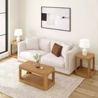 Plank+Beam Solid Wood 40 Modern Rectangular Coffee Table with Storage Shelf