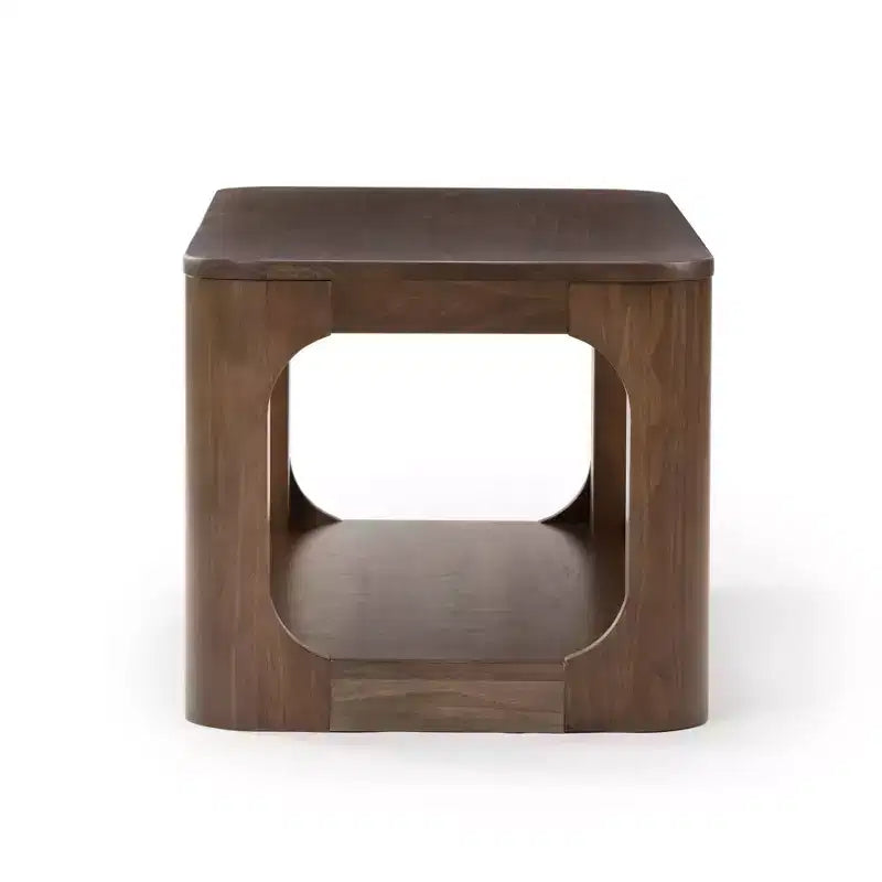 Plank+Beam Solid Wood 40 Modern Rectangular Coffee Table with Storage Shelf