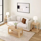 Plank+Beam Solid Wood 40 Modern Rectangular Coffee Table with Storage Shelf