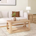 Plank+Beam Solid Wood 40 Modern Rectangular Coffee Table with Storage Shelf