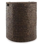 Casafield Half Moon Laundry Hamper with Lid and Removable Liner Bag, Woven Water Hyacinth Laundry Basket for Clothes, Towels