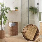 Casafield Half Moon Laundry Hamper with Lid and Removable Liner Bag, Woven Water Hyacinth Laundry Basket for Clothes, Towels