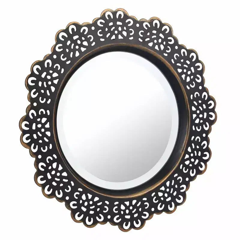 Specchio da parete decorativo in pizzo floreale in metallo da 12,5 - Collezione Stonebriar