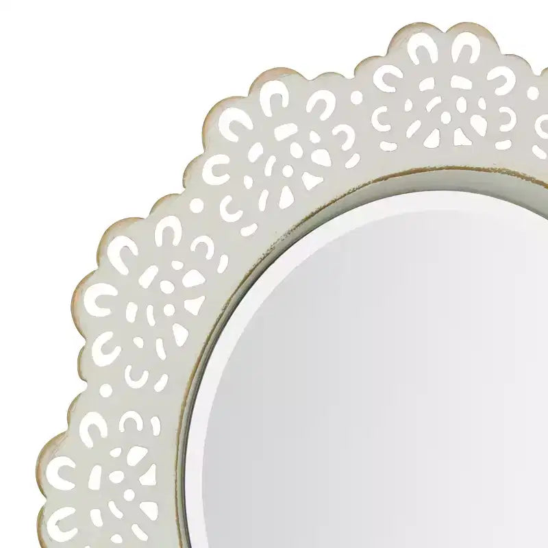Specchio da parete decorativo in pizzo floreale in metallo da 12,5 - Collezione Stonebriar