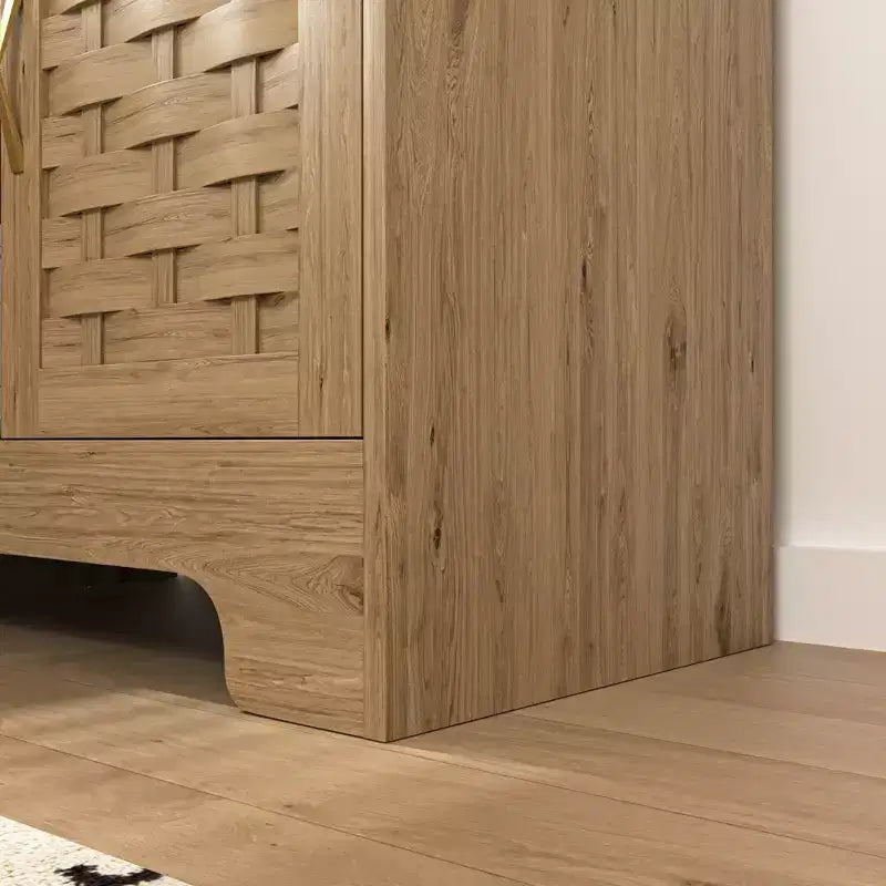 67''/71 Tall Freestanding Hutch Cupboard, Liquor Cabinet Bar, Buffet Cabinet for Kitchen and Dining Room, Natural 4A - ModernLuxe