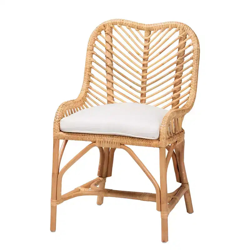 bali & pari Arween Modern Bohemian Natural Brown Rattan Dining Chair