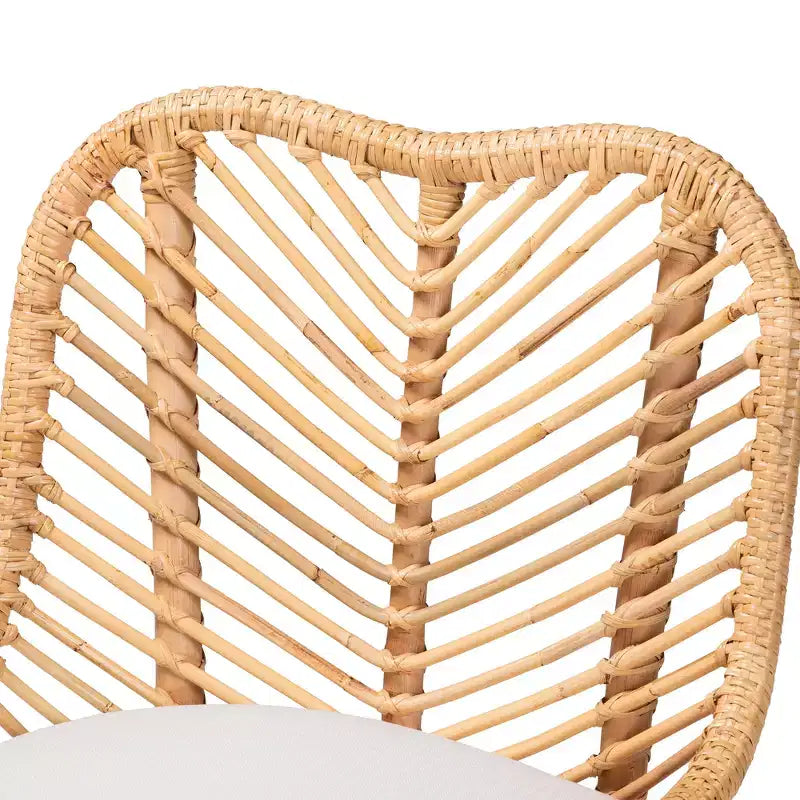 bali & pari Arween Modern Bohemian Natural Brown Rattan Dining Chair