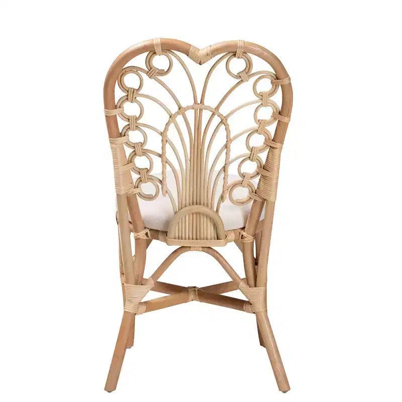 bali & pari Jerica Modern Bohemian Natural Brown Rattan Dining Chair