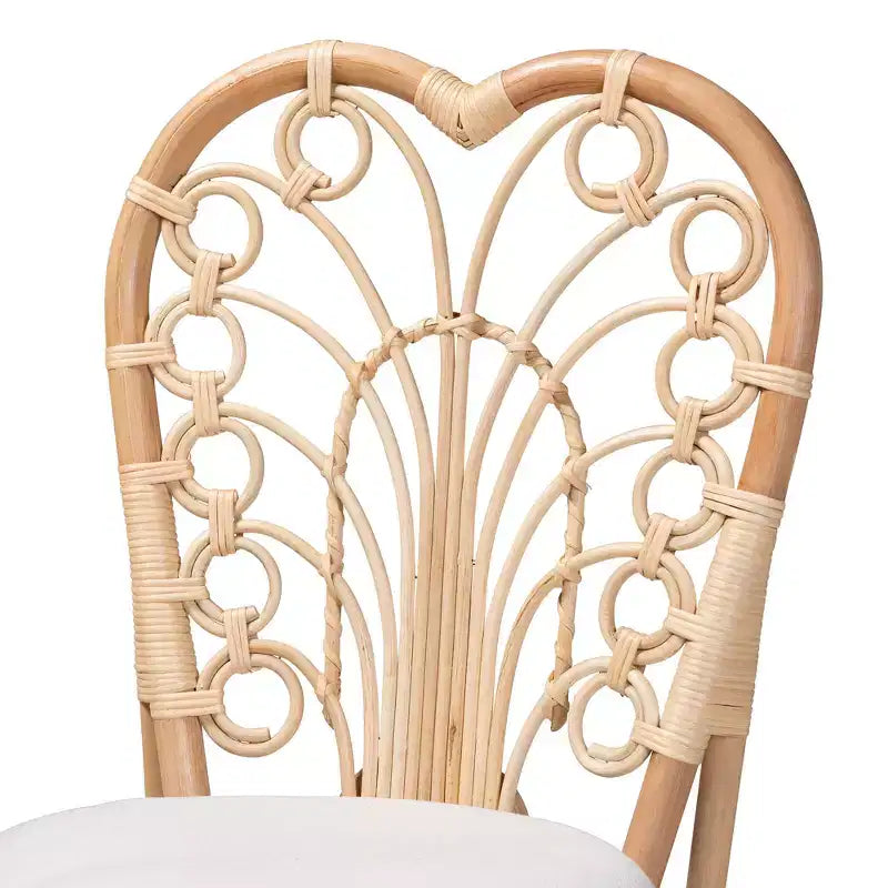 bali & pari Jerica Modern Bohemian Natural Brown Rattan Dining Chair
