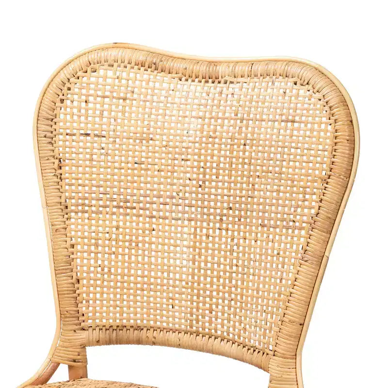 bali & pari Irene Modern Bohemian Natural Rattan Dining Chair