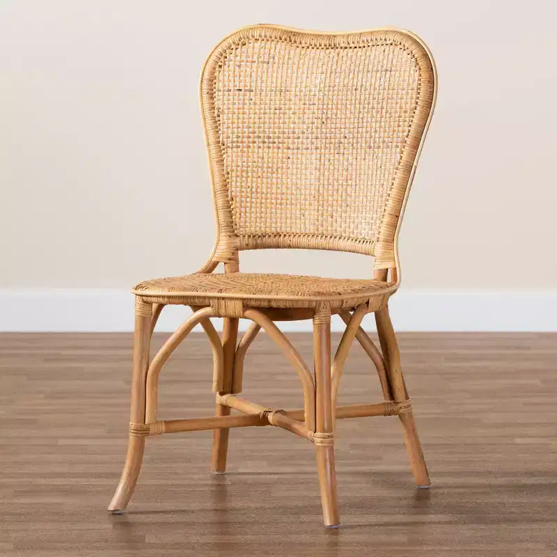 bali & pari Irene Modern Bohemian Natural Rattan Dining Chair