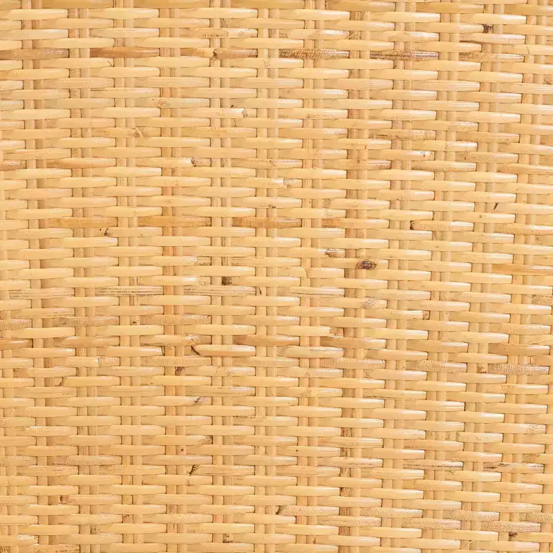 bali & pari Monaco Modern Bohemian Oak Brown Finished Mahogany Wood and Natural Rattan Dining Chair