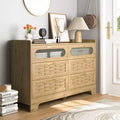 4/6-Drawer Dresser, Modern Wooden Dresser Chest with Metal Handles, Storage Organizer Dresser Natural 4A - ModernLuxe