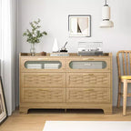Cassettiera a 4/6 cassetti, cassettiera moderna in legno con maniglie in metallo, cassettiera portaoggetti naturale 4A - ModernLuxe