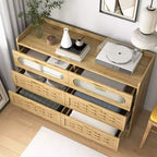 Cassettiera a 4/6 cassetti, cassettiera moderna in legno con maniglie in metallo, cassettiera portaoggetti naturale 4A - ModernLuxe