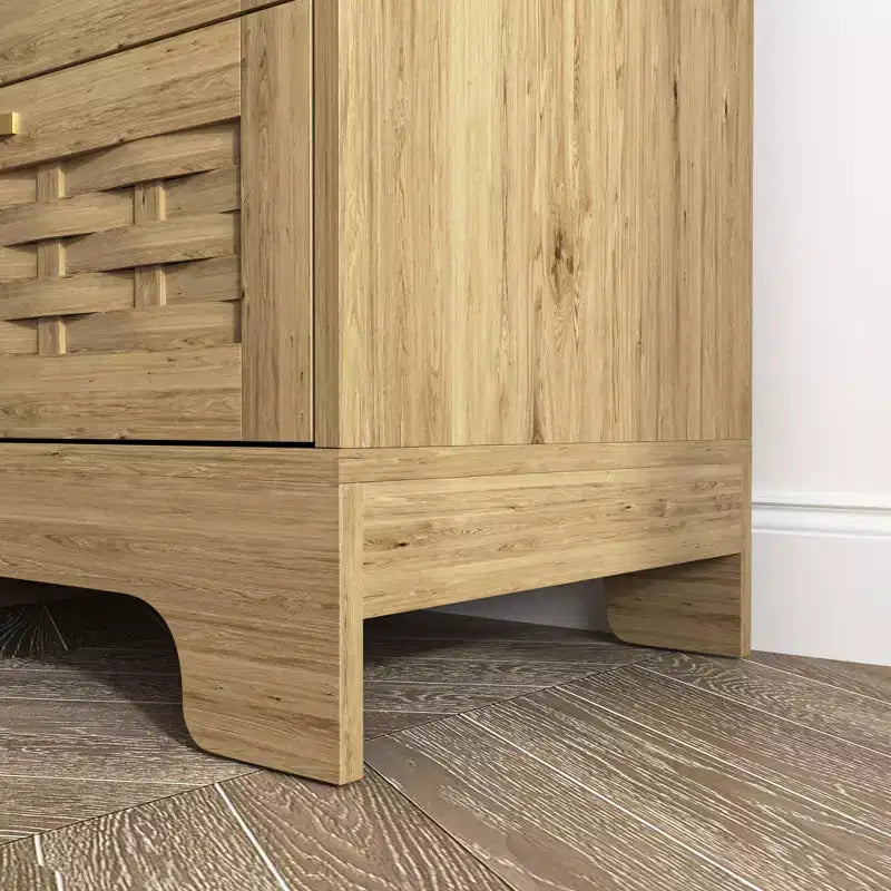 Cassettiera a 4/6 cassetti, cassettiera moderna in legno con maniglie in metallo, cassettiera portaoggetti naturale 4A - ModernLuxe