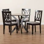 Baxton Studio Maya Modern Fabric and Wood Dining Set