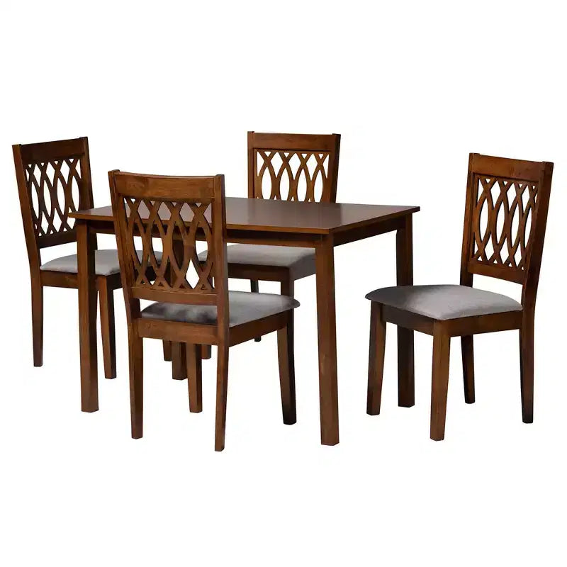 Baxton Studio Florencia Modern Fabric and Wood Dining Set