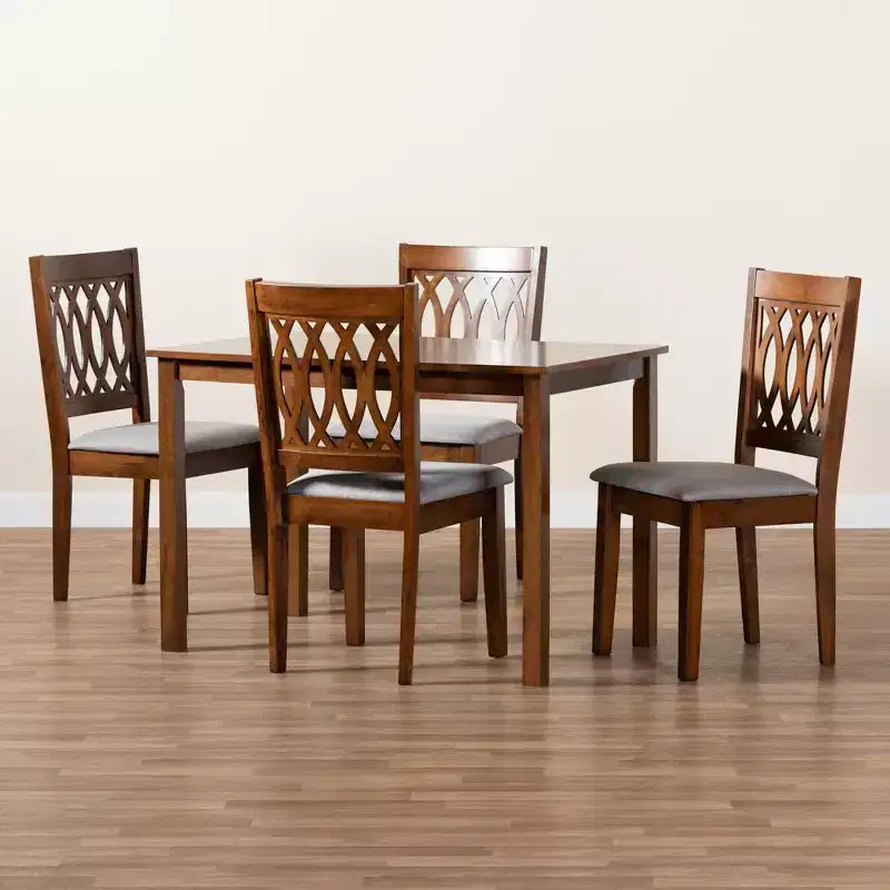 Baxton Studio Florencia Modern Fabric and Wood Dining Set