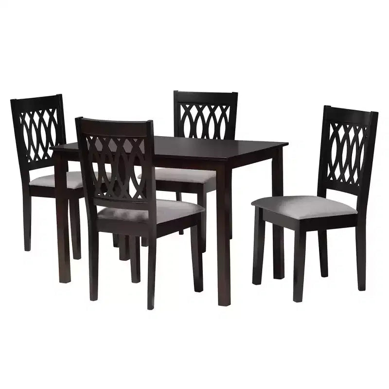 Baxton Studio Florencia Modern Fabric and Wood Dining Set
