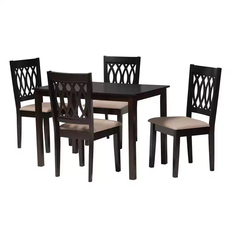 Baxton Studio Florencia Modern Fabric and Wood Dining Set
