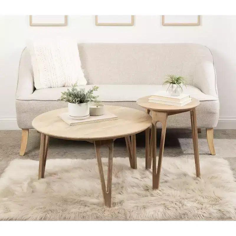 Kate and Laurel Kershaw Round Side Table, 16x16x22, Natural