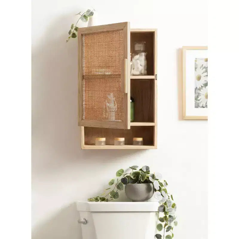 Kate & Laurel All Things Decor Armadietto da Parete Ori in Rattan Naturale