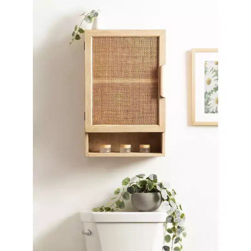 Kate & Laurel All Things Decor Armadietto da Parete Ori in Rattan Naturale