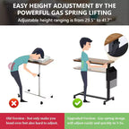Tribesigns C-Shaped Portable Desk, Mobile Height Adjustable Laptop Desk with Wheels