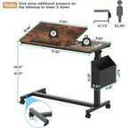 Tribesigns C-Shaped Portable Desk, Mobile Height Adjustable Laptop Desk with Wheels