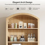 71  Dispensa da Cucina Alta Ad Arco con Ante - Legno Naturale