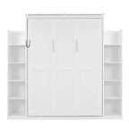 Full/Queen Size Murphy Bed/Wall Bed with Shelves and LED Lights 4A - ModernLuxe