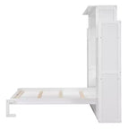Full/Queen Size Murphy Bed/Wall Bed with Shelves and LED Lights 4A - ModernLuxe