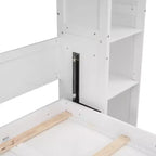Full/Queen Size Murphy Bed/Wall Bed with Shelves and LED Lights 4A - ModernLuxe
