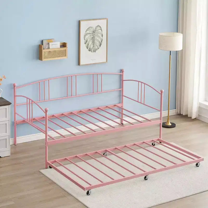 Garvee Twin Metal Daybed and Trundle, Sofa Bed - Room & Joy