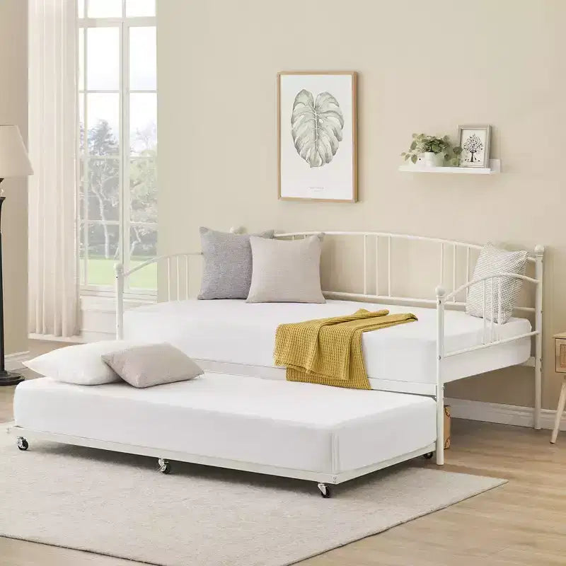 Garvee Twin Metal Daybed and Trundle, Sofa Bed - Room & Joy
