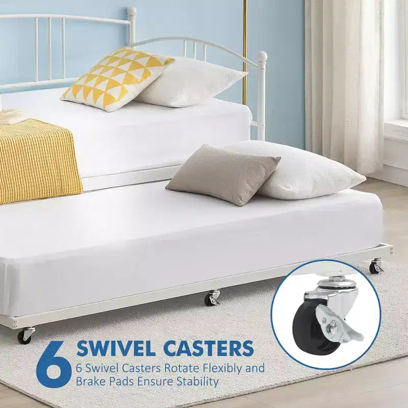Garvee Twin Metal Daybed and Trundle, Sofa Bed - Room & Joy